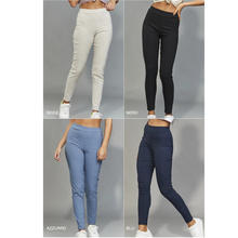 LEGGINGS DONNA IN BENGALINA DI COTONE FIAMMATA 