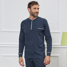PIGIAMA UOMO LUNGO JERSEY CON POLSINI 