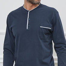 PIGIAMA UOMO LUNGO JERSEY CON POLSINI 