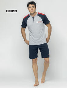 PIGIAMA UOMO MEZZA MANICA PANTALONCINO 