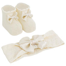 SCARPETTA + FASCETTA NEONATA 