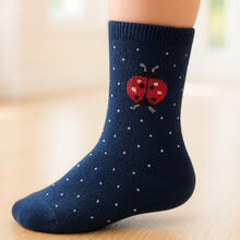 CALZA BIMBA CORTO COTONE CON COCCINELLE COTONE LEGGERO 