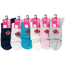 CALZA BIMBA CORTO COTONE CON COCCINELLE COTONE LEGGERO 