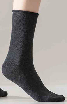 CALZINO DONNA CORTO CALDO COTONE SMOLLATO POLSINO LENTO 