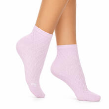 CALZINO DONNA FANTASIA FRESCO COTONE TRECCINA 