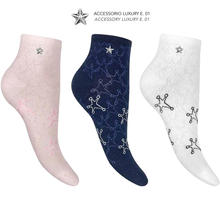 CALZINO DONNA MODA COTONE 200 AGHI LEGGERO 