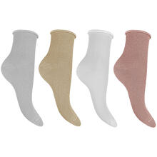 CALZINO DONNA MODA LUREX COLORI CHIARI 