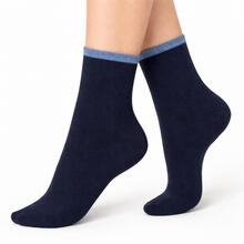 CALZINO DONNA MODA SMOLLATO TAGLIO VIVO 