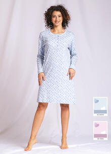 CAMICIA DA NOTTE DONNA MANICA LUNGA INTERLOCK 
