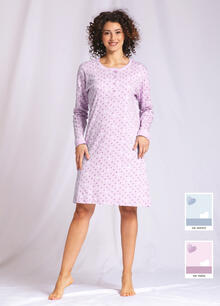 CAMICIA DA NOTTE DONNA MANICA LUNGA INTERLOCK 