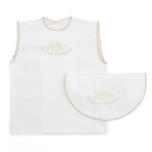 CAMICINA FORTUNA +BAVETTA MUSSOLA SMERLATA A MANO 