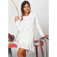 CAMICIA DA NOTTE INTERLOCK MANICA LUNGA 