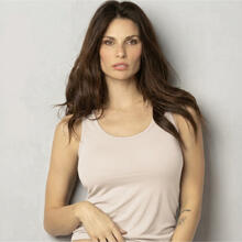 CANOTTA SPALLA LARGA IN BAMBOO TINTA UNITA 