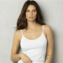 CANOTTA SPALLA STRETTA IN BAMBOO TINTA UNITA 