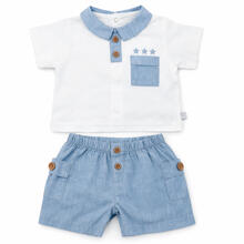 COMPLETO 2 PEZZI CON BERMUDA IN TESSUTO MISTO LINO 