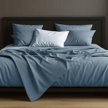 COMPLETO LETTO 2 PIAZZE MAXI RASO DI COTONE FERDERE 4 VOLAN 