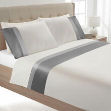 COMPLETO LETTO 2 PIAZZE PERCALLE CON BALZE IN RASO 