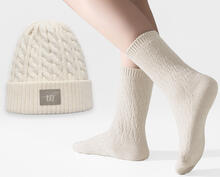 CONFEZIONE REGALO CAPPELLO CALDO + CALZINO CORTO DONNA 