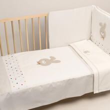 COORDINATO LETTINO 6 PEZZI RICAMATO PIUMONE CM 60X120