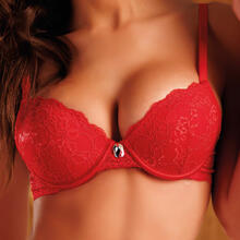 COORDINATO ROSSO NATALE REGGISENO PUSH UP + BRASILIANO 