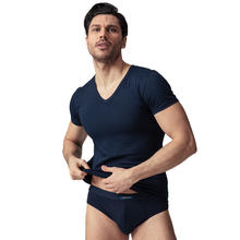 MAGLIA UOMO MEZZA MANICA COTONE SCOLLO A PUNTA 