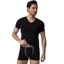 MAGLIA UOMO MEZZA MANICA ELASTICIZZATA SCOLLO A PUNTA 