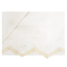 LENZUOLINO CULLA RICAMO A MANO E PIZZO VALENCIENNES 