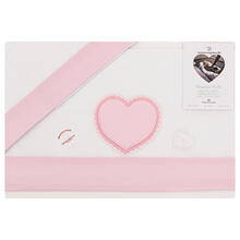 LENZUOLO 3 PZ CULLA RICAMATO CON CUORE RICAMATO 