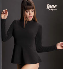 MAGLIA DONNA MANICA LUNGA CON VOLANTS 