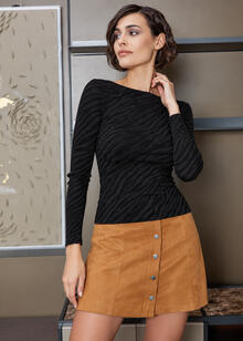MAGLIA MANICA LUNGA IN CALDO CASHMERE FANTASIA ZEBRA 