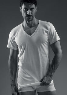 MAGLIA UOMO MEZZA MANICA SCOLLO V COTONE MAKO 