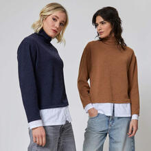 MAGLIONCINO COLLO ALTO INSERTO CAMICIA 