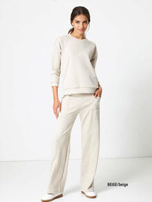 PANTALONE CON TASCA FELPINA IN VISCOSA 