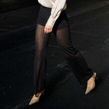 PANTALONE DONNA AMPIO CON TULLE GESSATO 