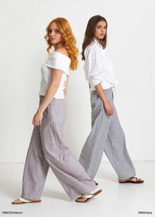 PANTALONE GESSATO VESTIBILITA  AMPIA CHIC 
