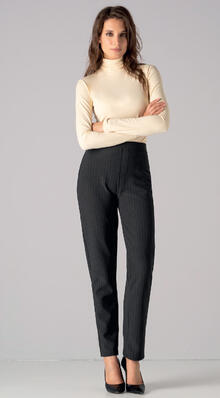 PANTALONE PILE VITA ALTA CON TASCHE DECORATIVE GESSATO 