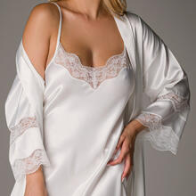 PARURE CAMICIA DA NOTTE+ VESTAGLIA RASO 