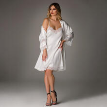 PARURE CAMICIA DA NOTTE+ VESTAGLIA RASO 