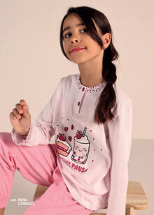 PIGIAMA BIMBA LUNGO JERSEY 8-10 ANNI 