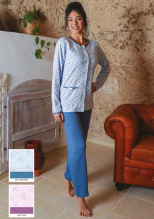 PIGIAMA DONNA INTERLOCK APERTO 