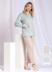 PIGIAMA DONNA INTERLOCK APERTO 
