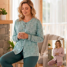 PIGIAMA DONNA INTERLOCK APERTO 