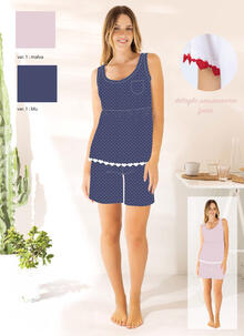 PIGIAMA DONNA SPALLA LARGA PANTALONCINO 