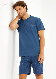 PIGIAMA UOMO MEZZA MANICA PANTALONCINO 