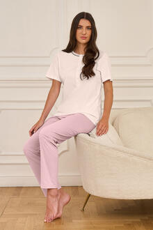 PIGIAMI DONNA MEZZA MANICA PANTALONE LUNGO 