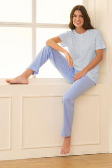 PIGIAMI DONNA MEZZA MANICA PANTALONE LUNGO 