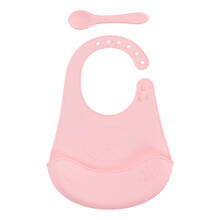 SET BAVETTA CON CUCCHIAINO IN SILICONE 