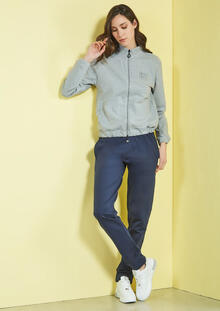 TUTA DONNA FELPA NON GARZATA FULL ZIP 