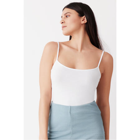 Cotonella Body Spalla Larga Donna Art. 3513 | Bianco, Taglia 3, Senza Maniche, Intimo In Cotone