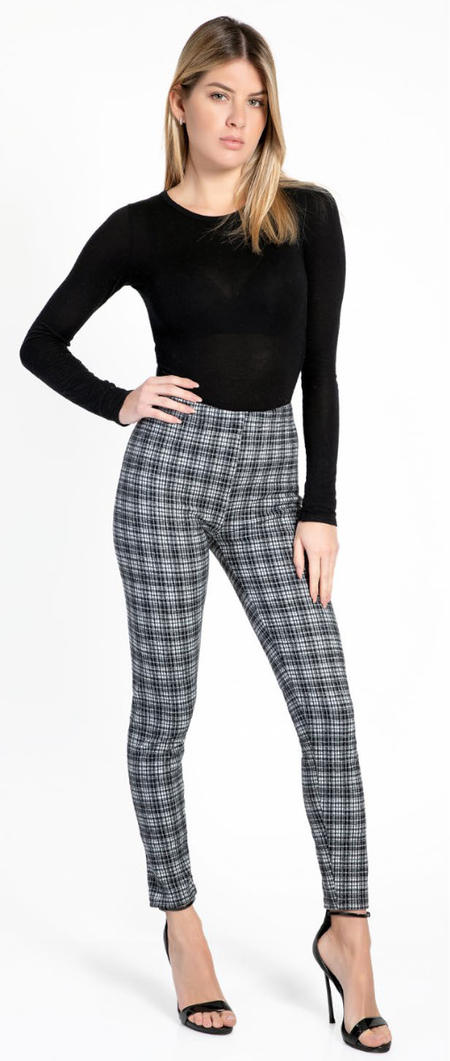 leggings-donna-moda-effetto-tartan-vita-alta